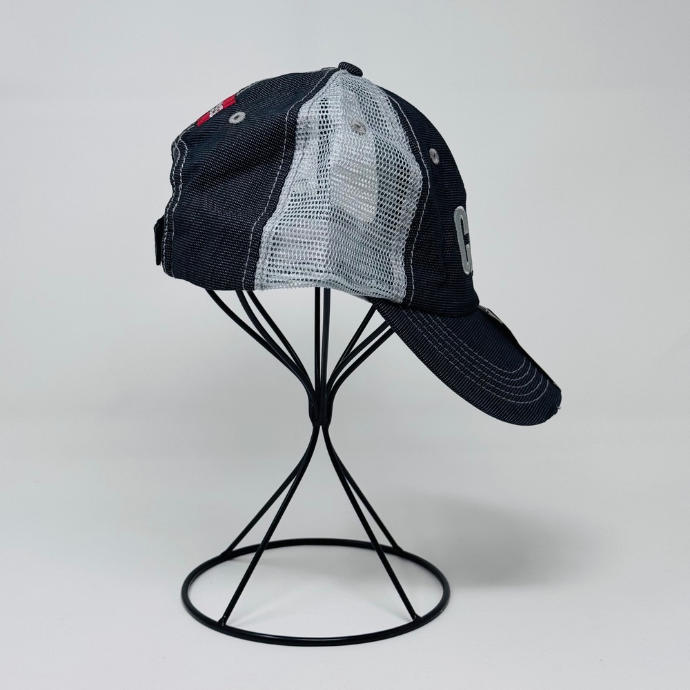 CAT Trucker Hat Mens OS Navy Workhorse Mesh Cap Distressed Logo Wiese Adjustable - Picture 2 of 5